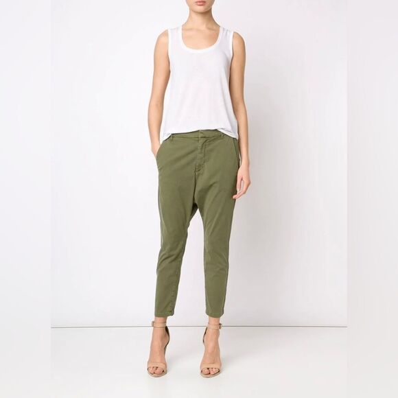 Nili Lotan Drop Crotch Army Pants with Ankle Zippers in Khaki Size 0 - Picture 10 of 10